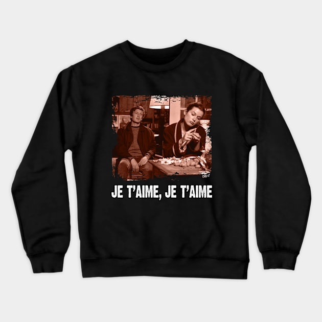 Film Noir Romance je t’aime Cinema Tee Crewneck Sweatshirt by Skye Bahringer